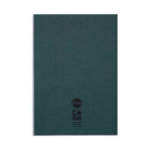 Designed for classroom use, this Rhino A4+ exercise book contains 80 pages of feint ruled lines for neat note taking in lessons. Ideal for colour coordinating different lessons, this exercise book has sturdy, manilla covers in dark green. Supplied in a pack of 50 books.