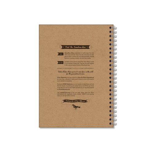 Rhino Recycled Wirebound Notebook 160 Pages 8mm Ruled A5 (Pack of 5) SRTWA5 - Victor Stationery - VC41955 - McArdle Computer and Office Supplies