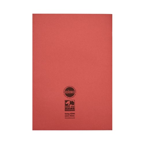 Rhino Exercise Book 8mm/Plain 64 Pages A4 Red (Pack of 50) VC48379 - VC48379