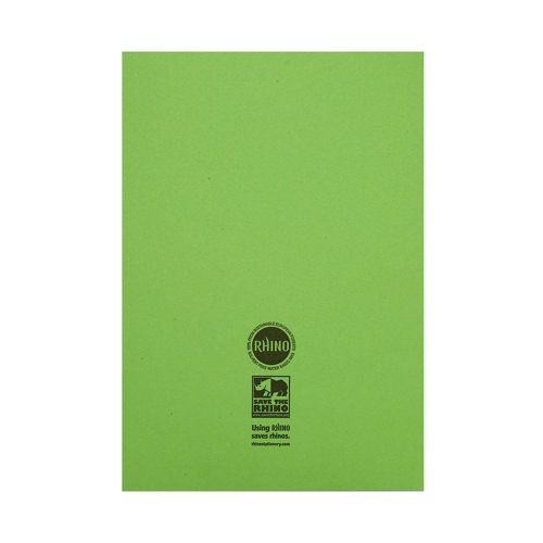 Rhino Exercise Book 15mm/Plain 64 Pages A4 Green (Pack of 50) VC48412 Exercise Books & Paper VC48412