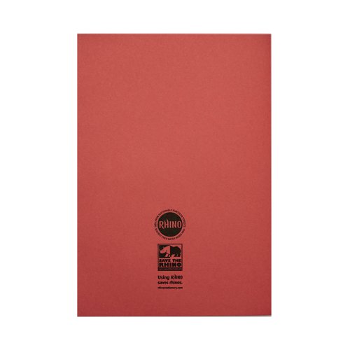 Rhino Exercise Book 8mm Ruled 80 Pages A4 Red (Pack of 50) VC48473 - VC48473