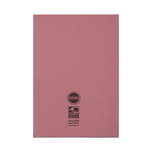 Rhino Exercise Book Plain 80 Pages A4 Pink (Pack of 50) VC48483 - VC48483