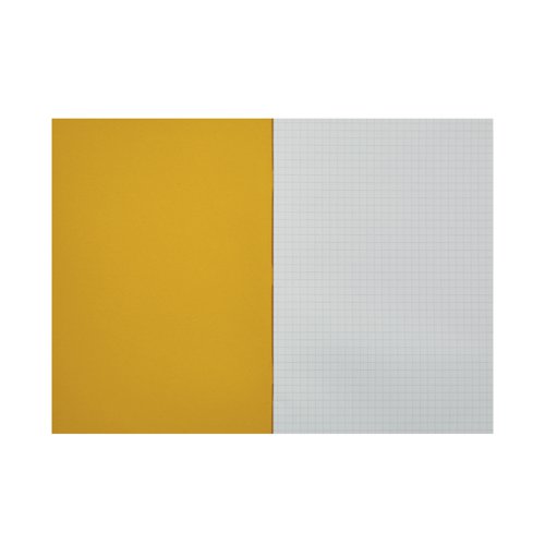 Rhino Exercise Book 5mm Square 80 Pages A4 Yellow (Pack of 50) VC49676 - VC49676