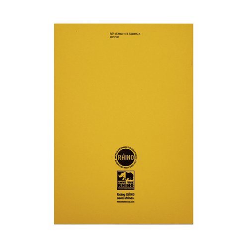 Rhino Exercise Book 5mm Square 80 Pages A4 Yellow (Pack of 50) VC49676