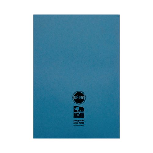 Designed for classroom use, this Rhino A4+ exercise book contains 80 pages of feint ruled lines with margin for neat note taking in lessons. Ideal for colour coordinating different lessons, this exercise book has sturdy, manilla covers in light blue. Supplied in a pack of 50 books.
