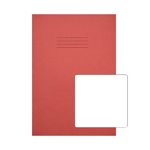 Rhino Exercise Book Plain 80 Pages A4 Plus Red (Pack of 50) VC50452