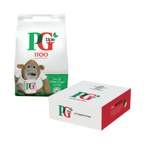 PG Tips Pyramid Tea Bags Pack 1100 FOC PG Tips 1 Cup Tea Bags Pack 100