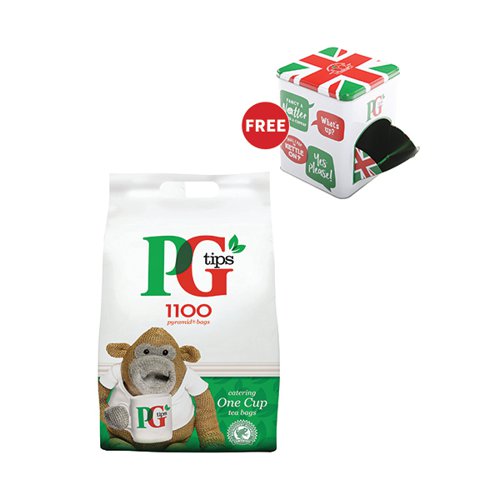 PG Tips Pyramid Tea Bags 1100 Pack FOC Tea Caddy