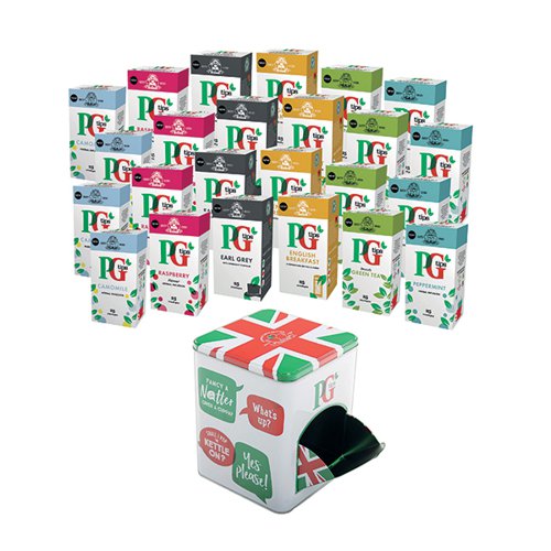 PG Tips Tea Mixed Selection Pack of 150 Buy 4 Cases Get Free Tea Caddy (Pack of 600)