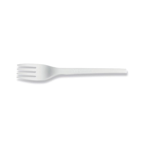 Vegware Fork 6.5in Compostable White (Pack of 1000) VW-FK6.5