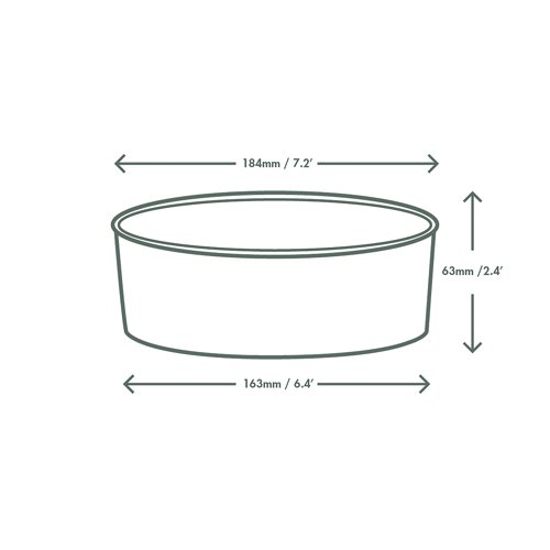 Vegware Bon Appetit Food Bowl 32oz PLA-Lined White (Pack of 300) RSC-32