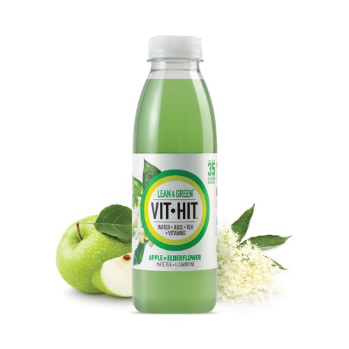 Vit-Hit Lean and Green Apple/Elderflower Bottle 500ml (Pack of 12) VIT4D