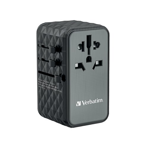 Verbatim UTA-06 GaN III Universal Travel Adapter 2x USB-C PD 100W + QC4+/2x USB-A QC 3.0 Black 32121 - VM32121