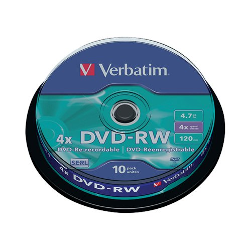 Verbatim DVD-RW 4x 4.7GB (Pack of 10) 43552