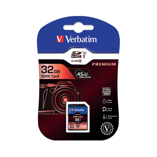 Verbatim Secure Digital High Capacity Memory Card SDHC 32Gb Class 10 43936