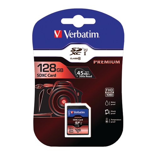 Verbatim SD SDXC 128GB Memory Card Class 10 10MB/s