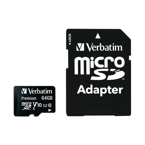 Verbatim Premium SDXC Micro Card 64GB with Adapter 44084 | VM44084 | Verbatim