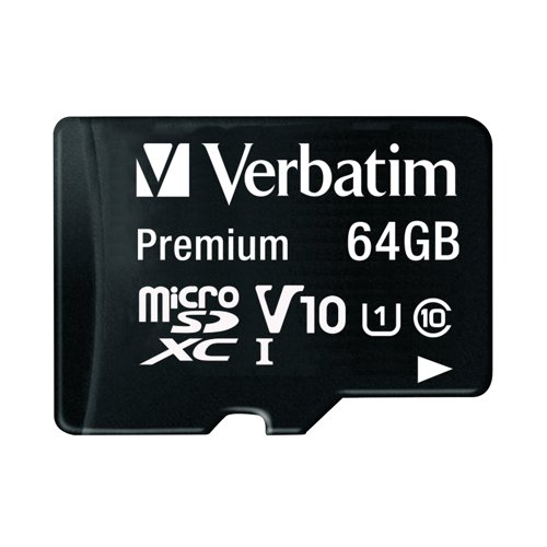 VM44084 Verbatim Premium SDXC Micro Card 64GB with Adapter 44084