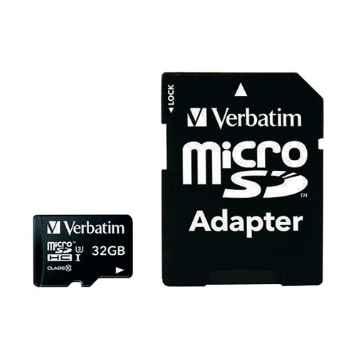 Verbatim Pro Micro SDHC Memory Card Class 10 UHS-I U3 32GB 47041 Flash Memory Cards VM47041