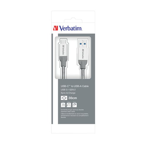 Verbatim USB-C to USB-A Cable Charger 30cm (Transfer speeds of up to 10GB/s) 48868
