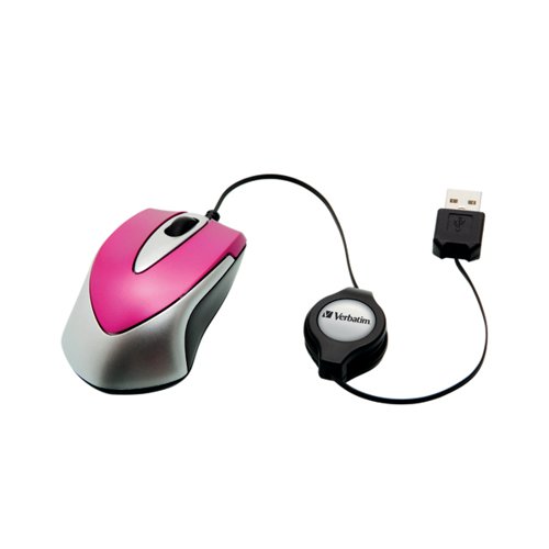 Verbatim Go Mini Optical Travel Mouse Hot Pink 49021