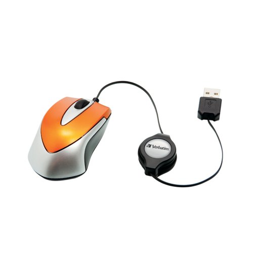 Verbatim Go Mini Optical Travel Mouse Volcanic Orange 49023