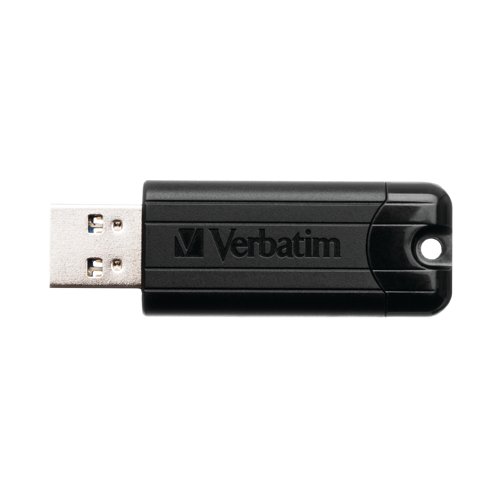 Verbatim Pinstripe USB 3.0 Flash Drive 64GB Black 49318 - Verbatim - VM49318 - McArdle Computer and Office Supplies
