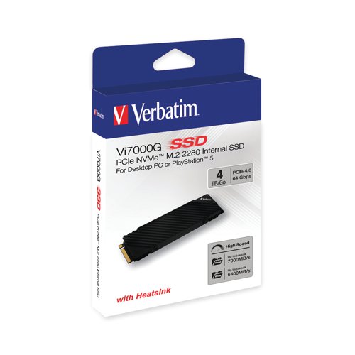 Verbatim Vi7000G M.2 PCIe NVMe Solid State Drive 4TB 49369 Solid State Drives VM49369