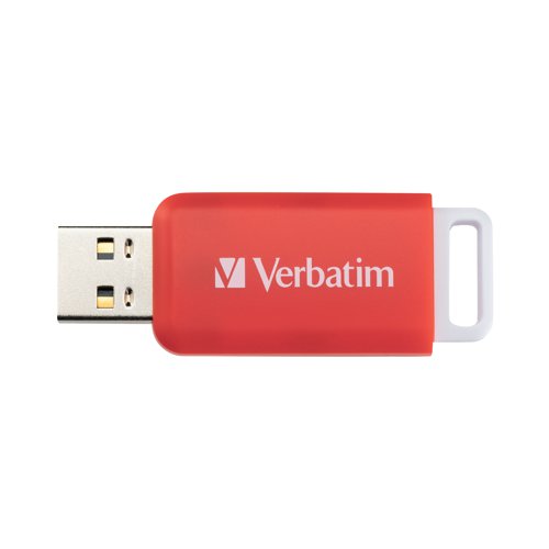 Verbatim Databar USB Drive USB 2.0 16GB Red 49453 - VM49453