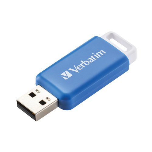 Verbatim Databar USB Drive USB 2.0 64GB Blue 49455 USB Memory Sticks VM49455