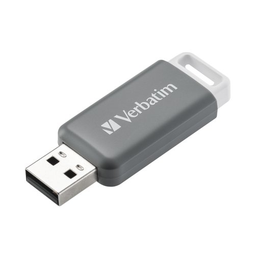 Verbatim Databar USB Drive USB 2.0 128GB Grey 49456 USB Memory Sticks VM49456
