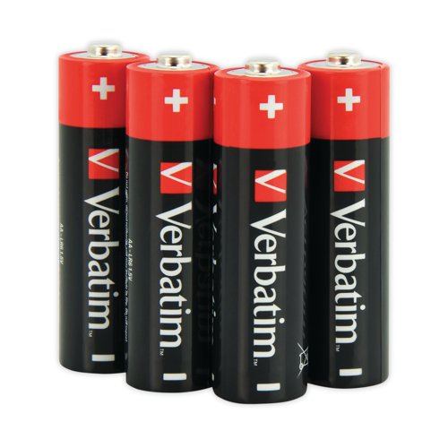 Verbatim AA Alkaline Batteries (Pack of 4) 49501 VM49501