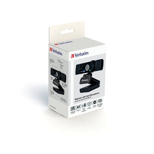 Verbatim AWC-03 Ultra HD 4K Autofocus Webcam Dual Microphone 49580 Webcams VM49580