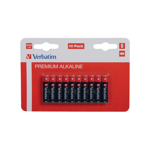 Verbatim AAA Battery Premium Alkaline Hangcard (Pack of 10) 49874 VM49874 Buy online at Office 5Star or contact us Tel 01594 810081 for assistance