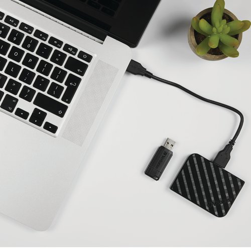 This 512GB mini solid state drive from Verbatim is a fast and safe way to expand storage and backup files. Weighing just 35 grams, this drive is ultra-small and lightweight making it easy to transport. It transfers data at high speeds and has a stylish black design with a 3D surface.