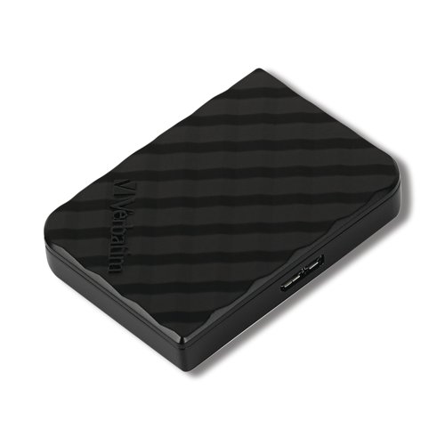 This 1TB mini solid state drive from Verbatim is a fast and safe way to expand storage and backup files. Weighing just 35 grams, this drive is ultra-small and lightweight making it easy to transport. It transfers data at high speeds and has a stylish black design with a 3D surface.