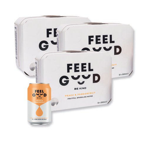 Feel Good Peach and Passionfruit Drink 330ml Pk12 Buy 2 Get 1 FOC