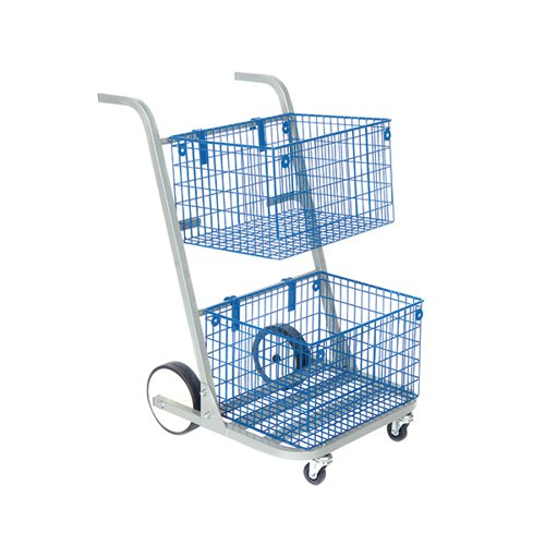 GoSecure Major Mail Trolley Removable Baskets Silver MT2SIL Mail Trolleys VP32049