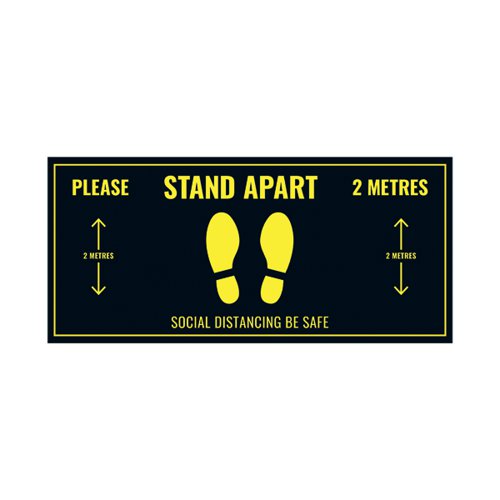 Social Distance Floor Sticker 400x180mm (Pack of 5) Socialstick01Rec