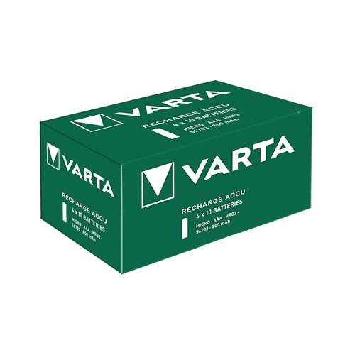Varta Rechargeable Batteries AAA 800mAh (Pack of 10) 56703101111 | VR55085 | Varta