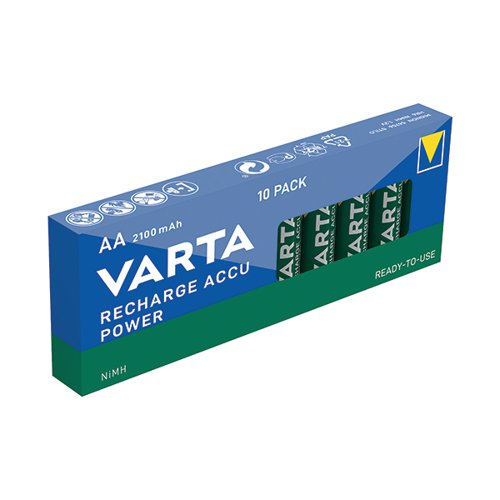 Varta Rechargeable Batteries AA 2100mAh (Pack of 10) 56706101111 Rechargeable Batteries VR55090