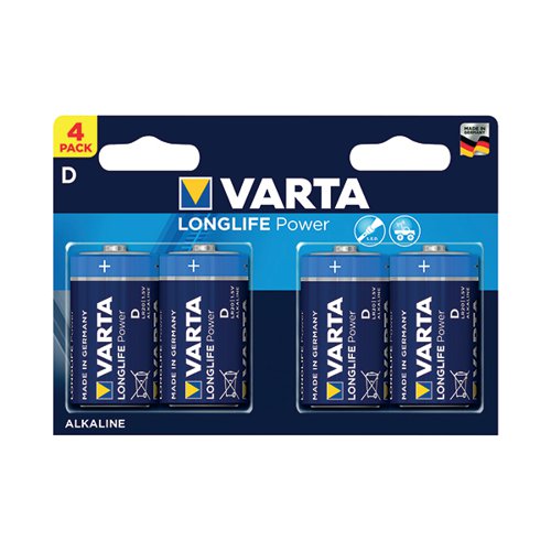 Varta Longlife Power D Battery (Pack of 4) 04920121414
