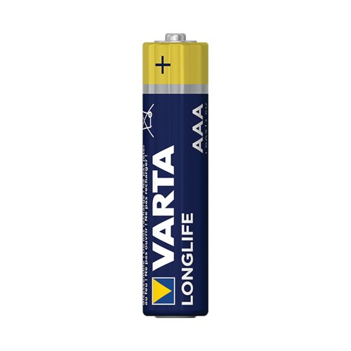 Varta Longlife is a long lasting battery for low drain devices. Suitable for remote controls for televisions and music systems, wall clocks and radios, it offers long lasting energy with constant and low energy consumption. With guaranteed storage time of 10 years, this battery blister pack contains eight batteries and provides clear communication of usage with pictograms on the pack. Designed with a 'single press out', the pack enables easy opening and stores unused batteries.