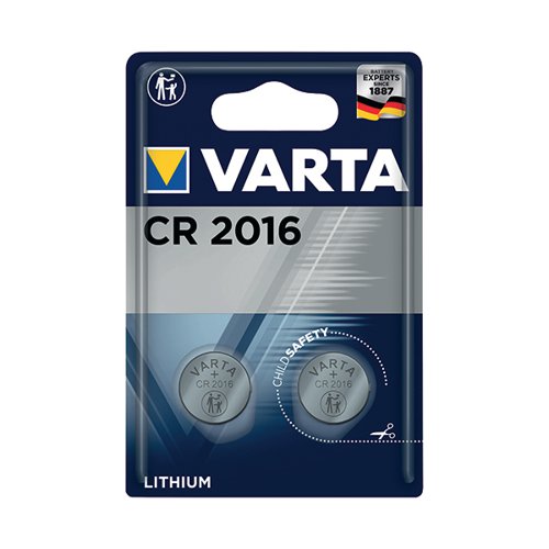 Varta CR2016 Lithium Coin Cell Battery (Pack of 2) 06016101402