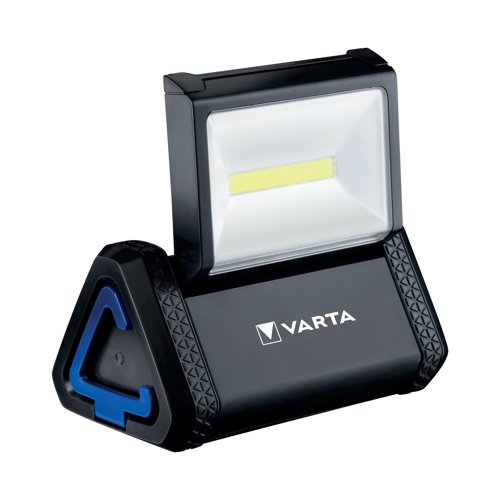 VR97795 | Varta's Work Flex Area Light offers adjustable light and multiple fixing options for flexible illumination and hands-free working. It is extremely robust and durable, with water resistance of IP54 and shock resistance of up to 2m. The compact light features an integrated magnet and hook ideal for DIY fans, mechanics, craftsmen and all environments where a robust light is needed.