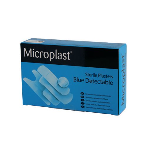 Microplast Blue Detectable Plasters Assorted Sizes (Pack of 100) 86931