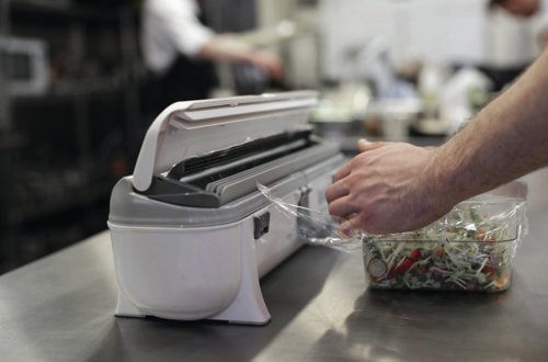 An ideal choice for professional catering, the Wrapmaster 4500 dispenser provides an effortless solution to dispensing foil or cling film, with a neat and tangle free cut every time. The dispenser is safe and easy to use, with an enclosed cutting mechanism, which grips hold of the film or foil ready for the next use. It is hygienic and dishwasher safe, and will take Wrapmaster refills up to 45cm in width. An easy and hassle free way of dispensing your catering foil and film while reducing wastage.