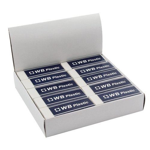 WX01696 White Pencil Erasers (Pack of 20) WX01696