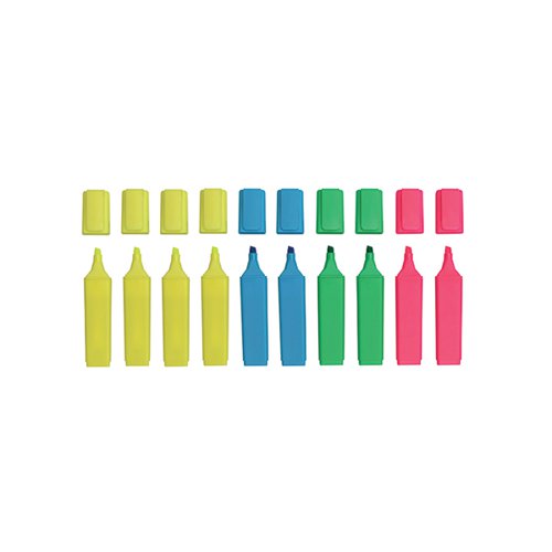 Hi-Glo Highlighter Chisel Tip Assorted (Pack of 10) 8440PK10 Hainenko Limited