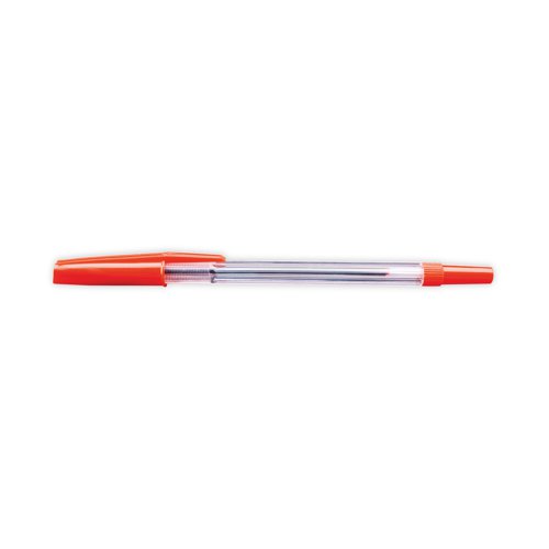 WX26041 | For an easy way to create smooth and flowing writing that is completely without smear and smudge, this pack of 50 economical ballpoint pens is the perfect solution. With a smooth-writing medium tip for bold and clear writing, these pens produce consistently neat results as an economical alternative to more expensive pens. Packed with red ink that is quickly and completely absorbed into the page without difficulty.